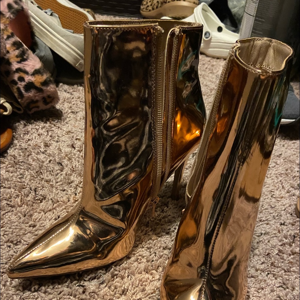 Metallic booties